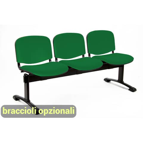 Panca 3 posti attesa Unisit Dado D53P – rivestimento Eco verde D53P/EV
