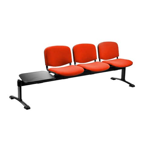 Panca 3 posti attesa Unisit Dado D53PT con tavolino – rivestimento Eco arancione – D53PT/EA