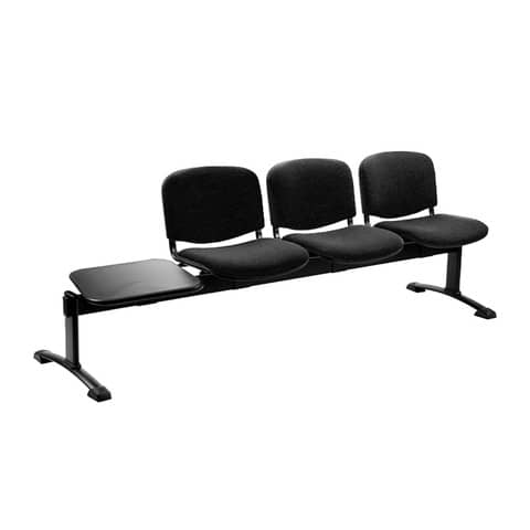 Panca 3 posti attesa Unisit Dado D53PT con tavolino – rivestimento Eco grigio scuro – D53PT/ET