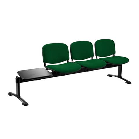 Panca 3 posti attesa Unisit Dado D53PT con tavolino – rivestimento Eco verde – D53PT/EV