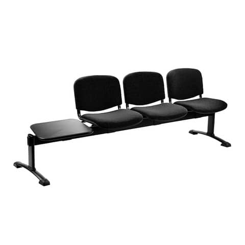 Panca 3 posti attesa Unisit Dado D53PT con tavolino – rivestimento ignifugo grigio scuro – D53PT/IT