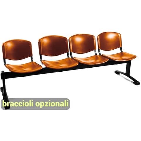 Panca 4 posti attesa Unisit Dado D54P – rivestimento Eco arancione D54P/EA