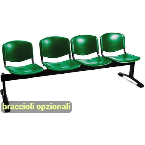 Panca 4 posti attesa Unisit Dado D54P – rivestimento Eco verde D54P/EV