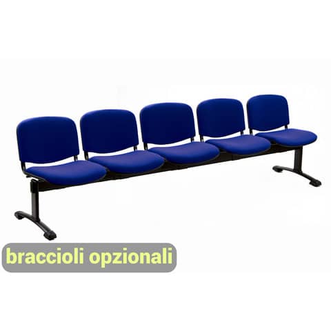 Panca 5 posti attesa Unisit Dado D55P – rivestimento Eco blu D55P/EB