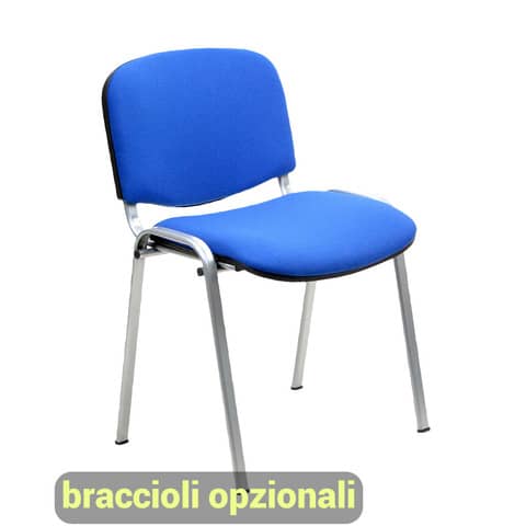 Sedia visitatore 4 gambe Unisit Dado D5G acciaio grigio – rivestimento ignifugo blu – Conf. 2 pezzi – D5G/2/IB