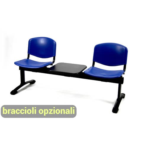 Panca 2 posti attesa Unisit Dado D5P2PT con tavolino – PPL blu D5P2PT/BL