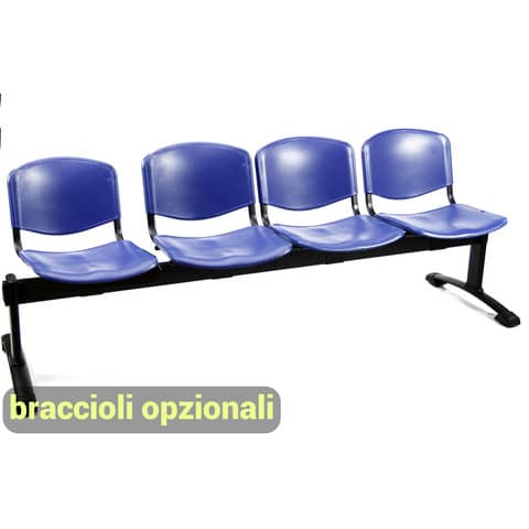 Panca 4 posti attesa Unisit Dado D5P4P – PPL blu D5P4P/BL
