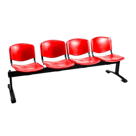 Panca 4 posti attesa Unisit Dado D5P4P – PPL rosso D5P4P/RO