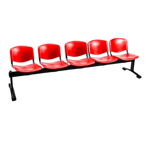 Panca 5 posti attesa Unisit Dado D5P5P – PPL rosso D5P5P/RO