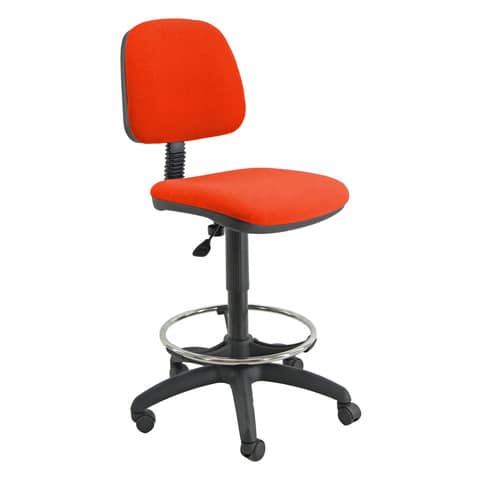 Sgabello tecnico Unisit Esos EOE4S seduta alta – poggiapiedi telescopico – rivestimento Eco arancione EOE4S/EA