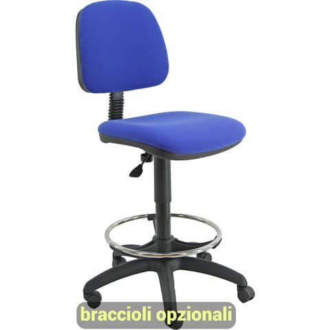 Sgabello tecnico Unisit Esos EOE4S seduta alta – poggiapiedi telescopico – rivestimento Eco blu EOE4S/EB