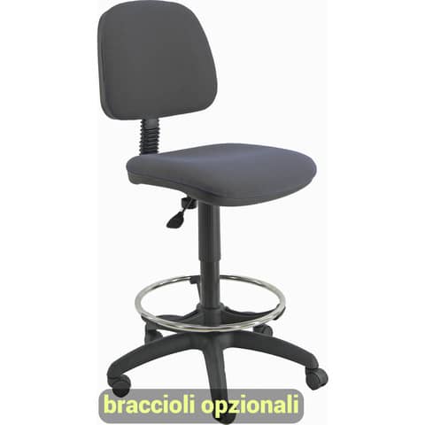 Sgabello tecnico Unisit Esos EOE4S seduta alta – poggiapiedi telescopico – rivestimento Eco grigio scuro EOE4S/ET