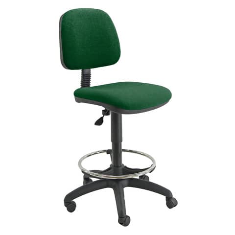 Sgabello tecnico Unisit Esos EOE4S seduta alta – poggiapiedi telescopico – rivestimento Eco verde EOE4S/EV