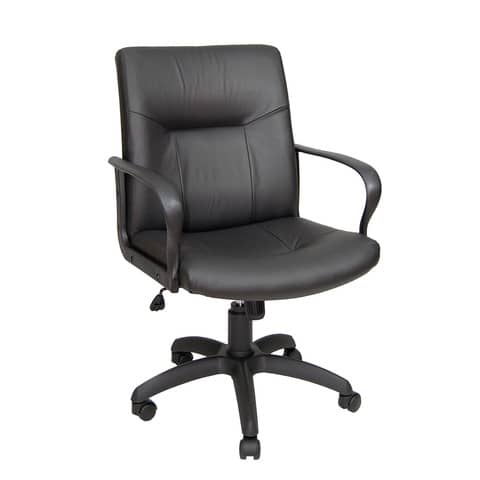 Poltrona direzionale girevole Unisit Eridanus ERD Eco Smart schienale basso – rivestimento ecopelle nero – ERD/KN