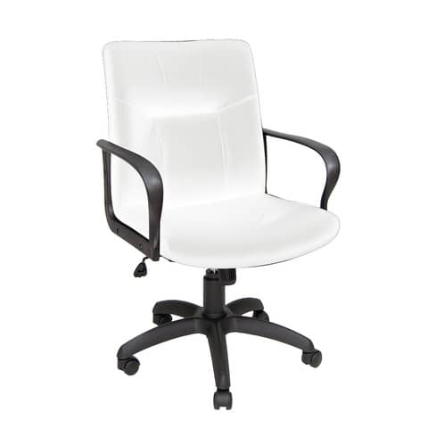 Poltrona direzionale girevole Unisit Eridanus ERD Eco Smart schienale basso – rivestimento ecopelle bianco -ERD/KQ