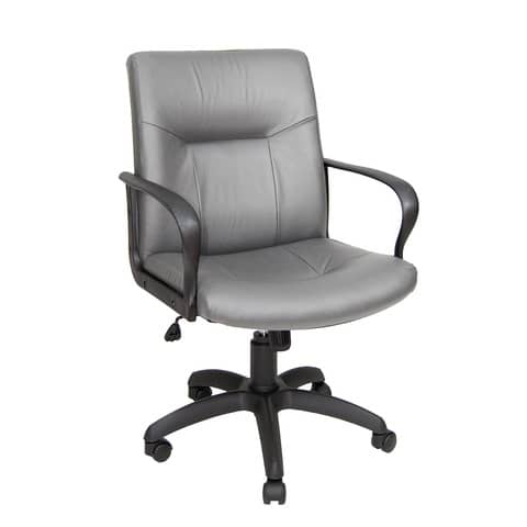 Poltrona direzionale girevole Unisit Eridanus ERD Eco Smart schienale basso – rivestimento pelle grigio – ERD/PT