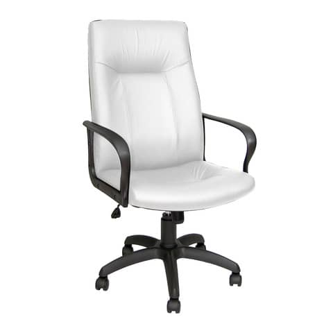 Poltrona direzionale girevole Unisit Eridanus ERP Eco Smart schienale alto – rivestimento pelle bianco – ERP/PQ