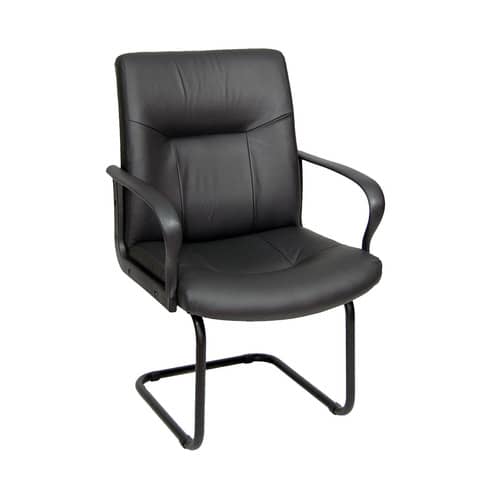 Sedia visitatore direzionale Unisit Eridanus ERV Eco Smart su slitta – rivestimento ecopelle nero – ERV/KN