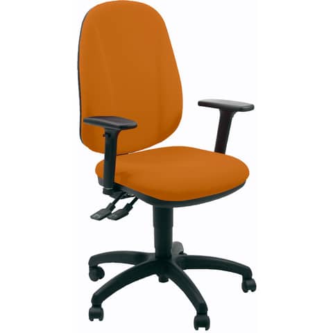 Sedia operativa girevole Unisit Giano GIGI Eco Smart rivestimento PPL arancio braccioli inclusi – GIGI/BR3D/EA