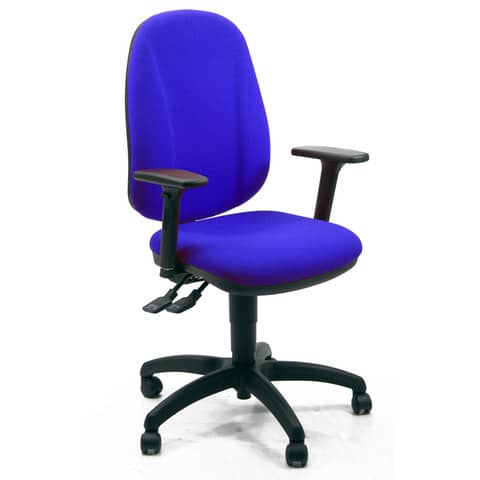 Sedia operativa girevole Unisit Giano GIGI Eco Smart rivestimento PPL blu braccioli inclusi – GIGI/BR3D/EB
