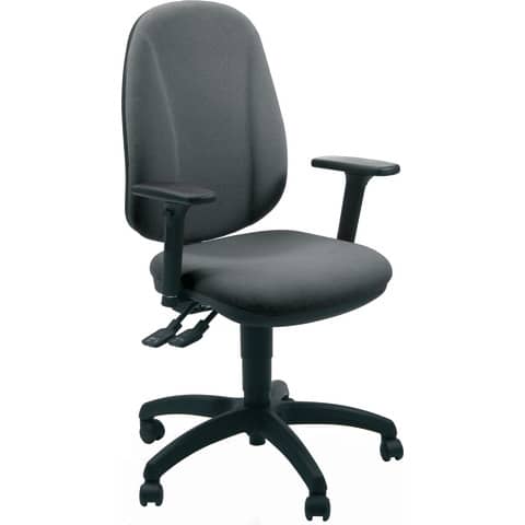 Sedia operativa girevole Unisit Giano GIGI Eco Smart rivestimento PPL grigio scuro – braccioli inclusi – GIGI/BR3D/ET