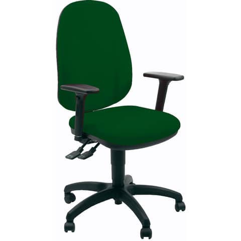 Sedia operativa girevole Unisit Giano GIGI Eco Smart rivestimento PPL verde – braccioli inclusi – GIGI/BR3D/EV