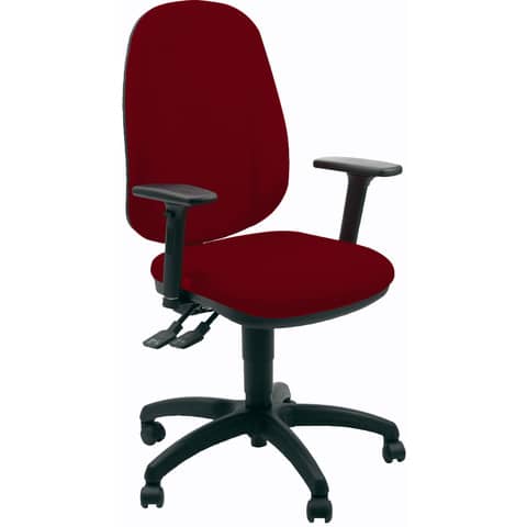 Sedia operativa girevole Unisit Giano GIGI Eco Smart rivestimento ignifugo rosso – braccioli inclusi – GIGI/BR3D/IR