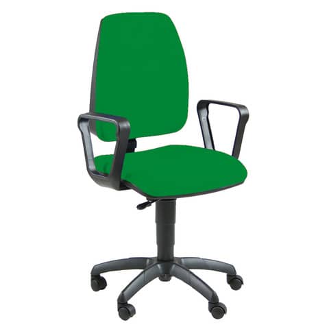 Sedia operativa girevole Unisit Jupiter JUBR Eco smart – rivestimento Eco verde – con braccioli – JPQ/BRN/EV