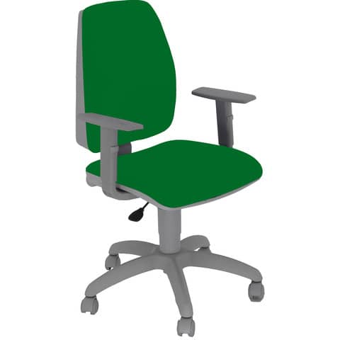 Sedia operativa girevole Unisit Jupiter JUBRG Eco smart – base grigia – rivest. Eco verde – con braccioli – JPQG/BRNG/EV