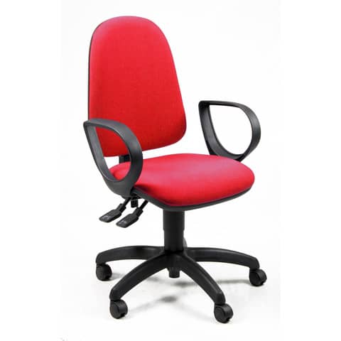 Sedia operativa girevole Unisit Jupiter JUYG Eco smart rivestimento ignifugo rosso – con braccioli – JPLY/BR/IR