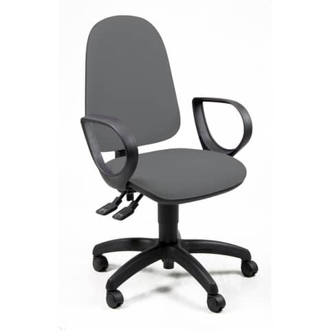Sedia operativa girevole Unisit Jupiter JUYG Eco smart rivestimento ignifugo grigio scuro – con braccioli JPLY/BR/IT