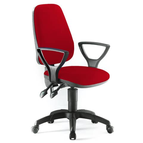 Sedia operativa girevole Unisit Leda LDAY Eco smart – schienale alto rivest. ignifugo bordeaux + braccioli LDAY/BR/ID