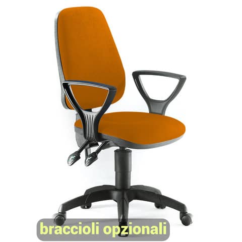 Sedia operativa girevole Unisit Leda LDAY Eco smart – schienale alto – rivestimento Eco arancione – LDAY/EA
