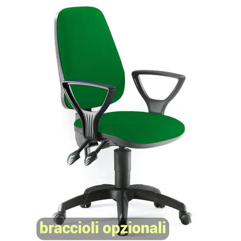 Sedia operativa girevole Unisit Leda LDAY Eco smart – schienale alto – rivestimento Eco verde – LDAY/EV