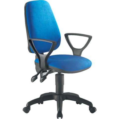 Sedia operativa girevole Unisit Leda LDAY Eco smart – schienale alto – rivestimento ignifugo blu – LDAY/IB