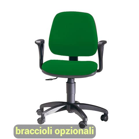 Sedia operativa girevole Unisit Leda LDB Eco smart – schienale basso – rivestimento Eco verde – LDB/EV
