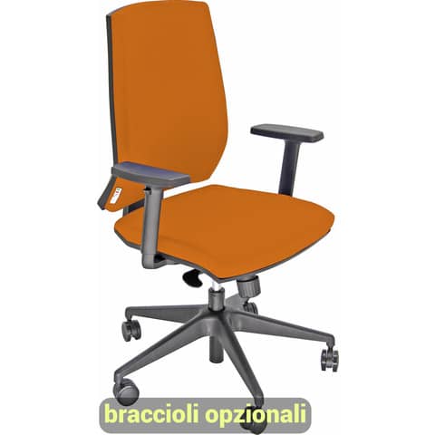 Sedia operativa girevole Unisit Larissa LR1S – rivestimento Eco arancione – LR1S/EA