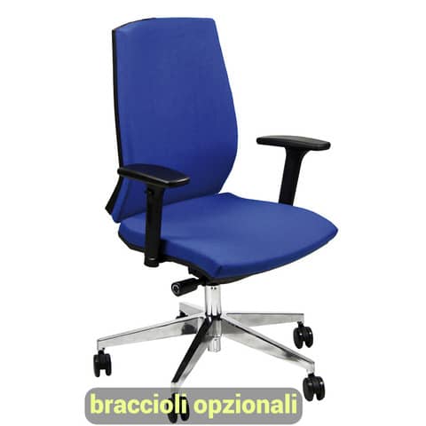 Sedia operativa girevole Unisit Larissa LR1S – rivestimento Eco blu – LR1S/EB