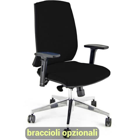 Sedia operativa girevole Unisit Larissa LR1S – rivestimento Eco nero – LR1S/EN