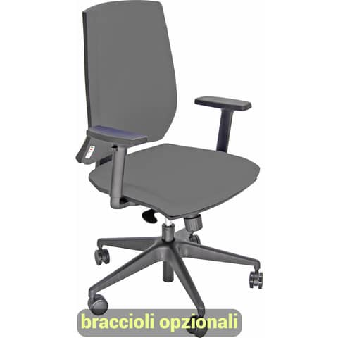 Sedia operativa girevole Unisit Larissa LR1S – rivestimento Eco grigio scuro – LR1S/ET