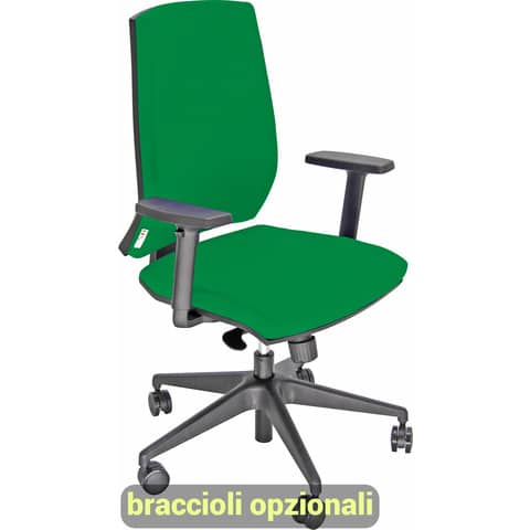 Sedia operativa girevole Unisit Larissa LR1S – rivestimento Eco verde – LR1S/EV