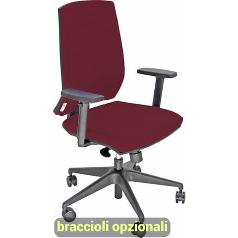 Sedia operativa girevole Unisit Larissa LR1S – rivestimento ignifugo bordeaux – LR1S/ID
