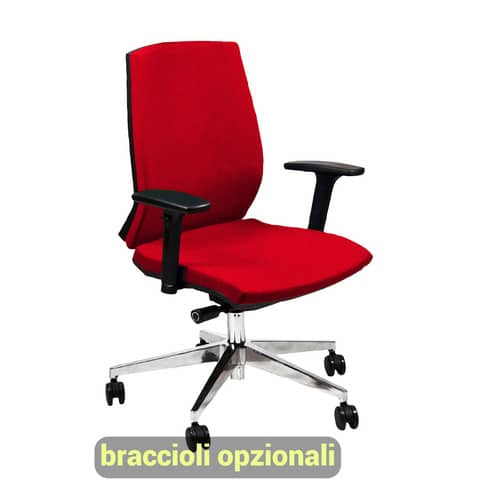 Sedia operativa girevole Unisit Larissa LR1S – rivestimento ignifugo rosso – LR1S/IR