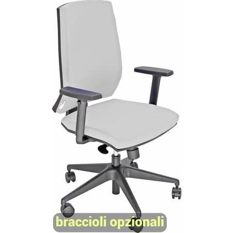 Sedia operativa girevole Unisit Larissa LR1S – rivestimento pelle bianco – LR1S/PQ