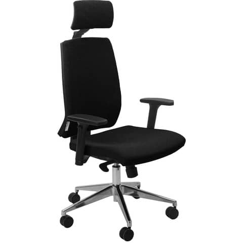 Sedia operativa girevole Unisit Larissa LR1SB con poggiatesta – rivestimento Eco grigio scuro – LR1SB/ET