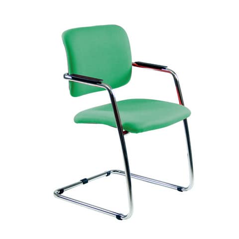 Sedia visitatore con slitta Unisit Lithium LTLT struttura cromata – rivest. Eco verde – impilabile LTLT/EV