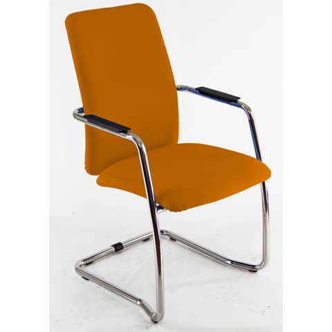 Sedia visitatore con slitta Unisit Lithium LTLTA schienale alto – rivest. Eco arancione – LTLTA/EA
