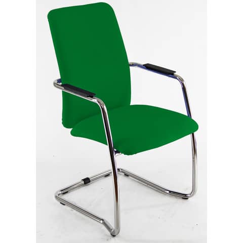 Sedia visitatore con slitta Unisit Lithium LTLTA schienale alto – rivest. Eco verde – LTLTA/EV