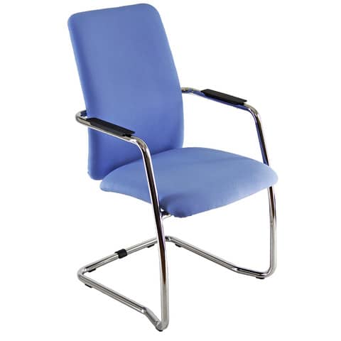 Sedia visitatore con slitta Unisit Lithium LTLTA schienale alto – rivest. fili di luce blu- LTLTA/F11