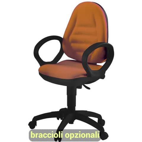 Sedia operativa girevole Unisit Metis MTA Eco Smart – rivestimento Eco arancione – MTAS/EA